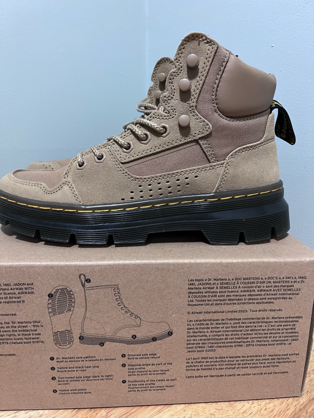 Chunky Taupe Suede Combat Boot